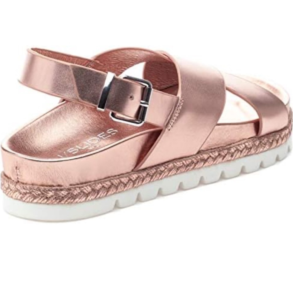 NWT J/SLIDES LEE Rose Gold Leather Sandal - Picture 4 of 16